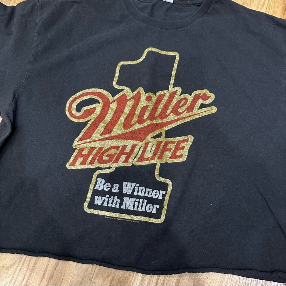 Urban Outfitters Junk Food Miller High Life Be A Winner Tee Black Size Medium - Picture 2 of 4